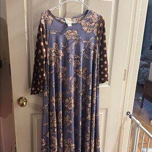 Blue Floral & Polka Dot Women’s Swing Dress